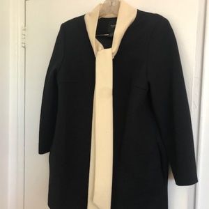 Vintage Smythe Tie Neck Coat Black Cream/Ivory